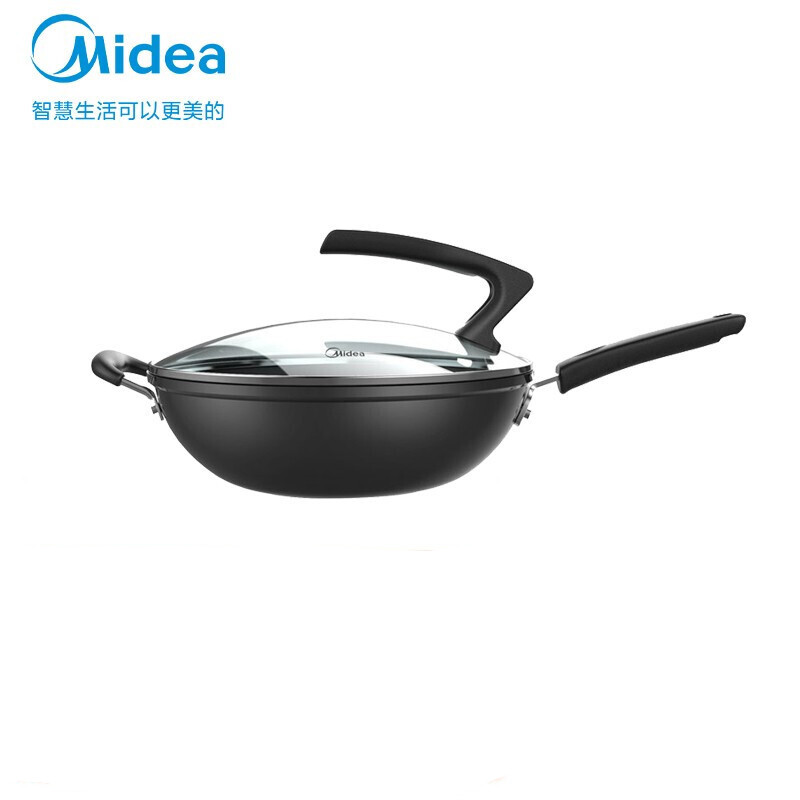美的无油烟不粘炒锅CL32K04  黑色  