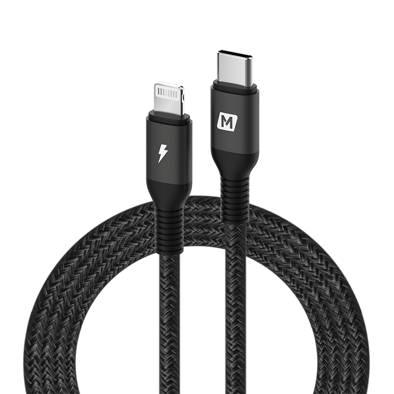 摩米士 精彩PD苹果快充数据线（C to lightning -1.2m)  黑色  