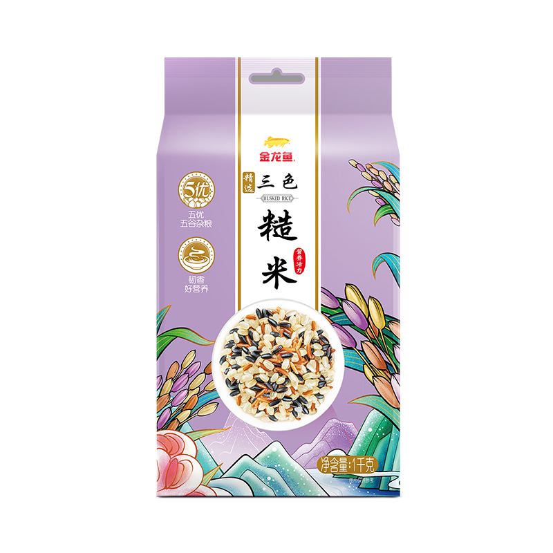 金龙鱼精选三色糙米1kg  白色  
