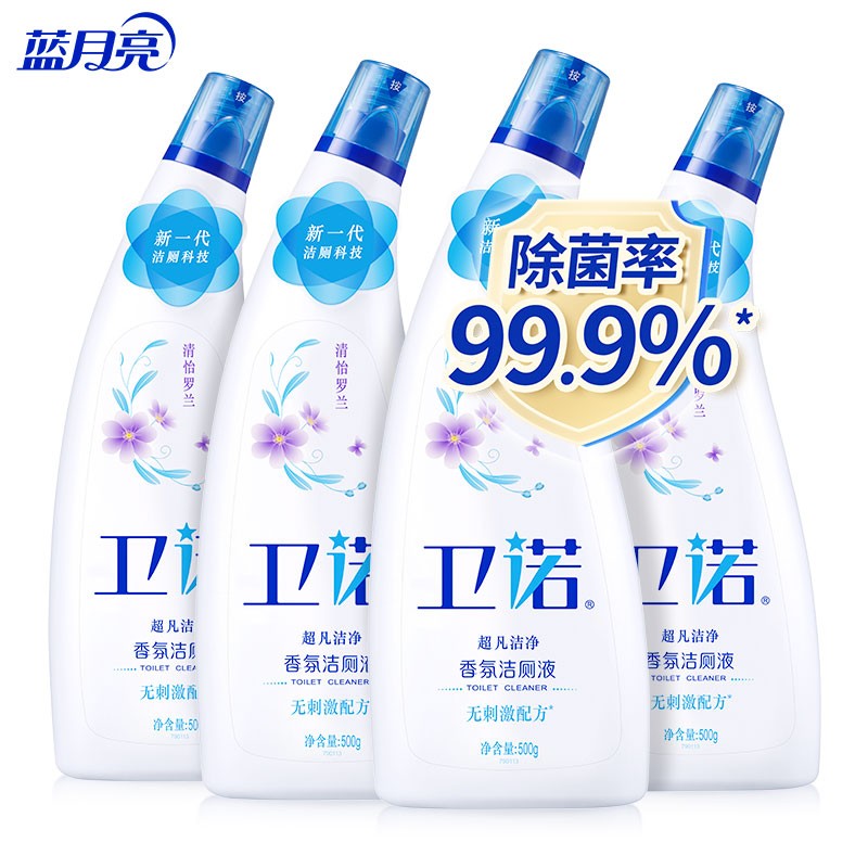 蓝月亮 卫诺香氛洁厕液强效去垢 10001468 清怡罗兰香500g*4瓶 混色（单位：组）