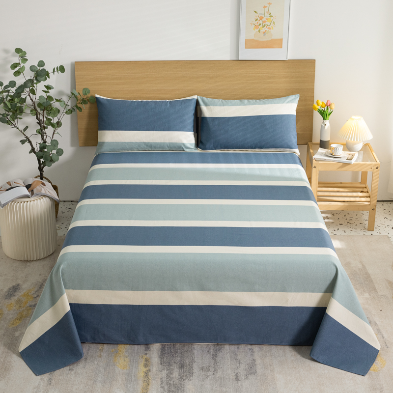 帛享家纺 全棉老粗布床单 床单230*250cm 枕套48*74cm*2个  SKSA-1040 欢乐