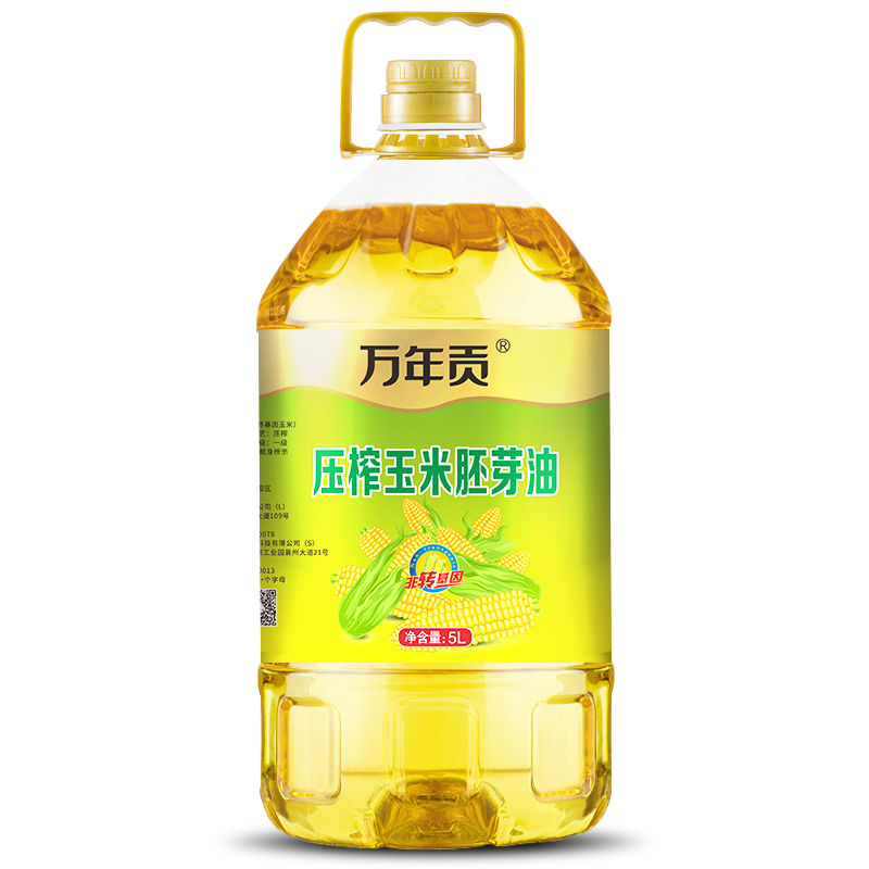 万年贡 压榨玉米胚芽油5L 单位 瓶 黄色