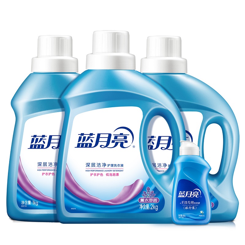 蓝月亮8.16斤洗衣液组合：薰洁净2kg+薰洁净1kg&times;2+白兰80g 10001402（单位：套） 蓝色