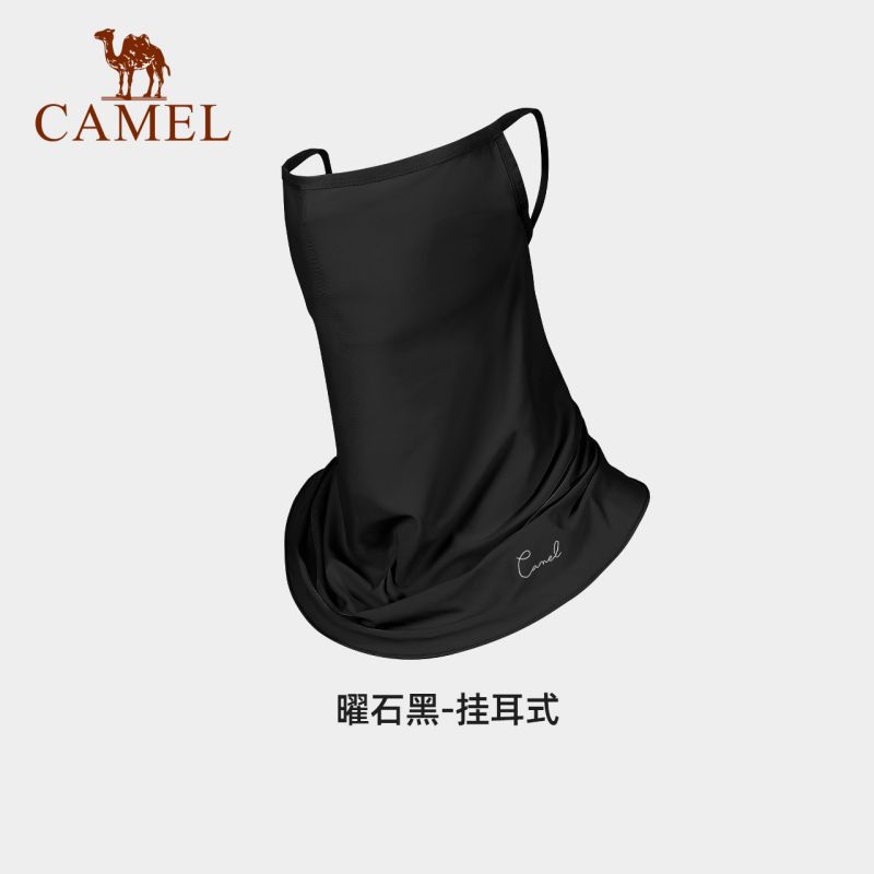 骆驼CAMEL骑行防晒面纱女遮阳透气挂耳式防尘口罩防护面巾防晒面纱1152253004 单位：个 曜石黑