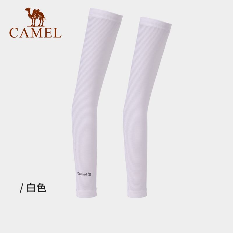 骆驼CAMEL骑行防晒袖套女款加长遮阳透气手袖冰感防紫外线时尚冰袖臂袖 防晒袖套1152253023  白色  