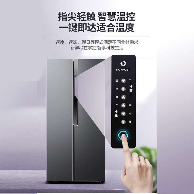 新飞（Frestec）对开门双开门冰箱超大容量多维风冷无霜超薄双变频一级电脑控温冰箱450升 BCD-450WK9ET  钢色  