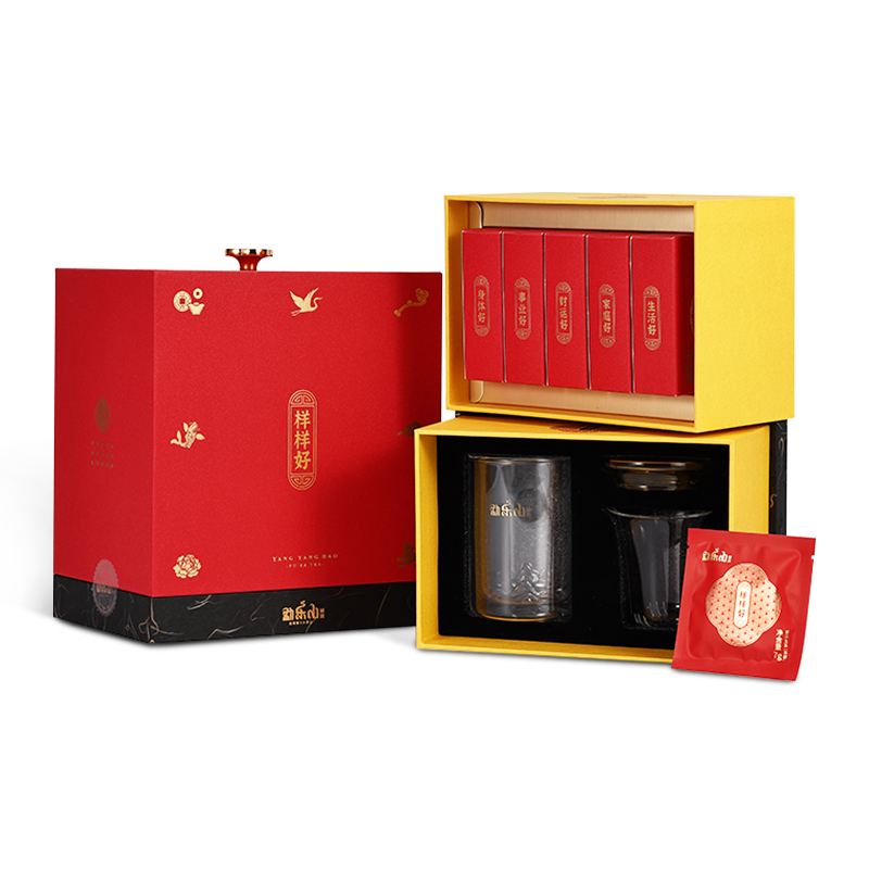 勐乐山样样好2021普洱茶生砖（带杯）茶叶礼盒装210g（新疆，西藏不发货）  红色  