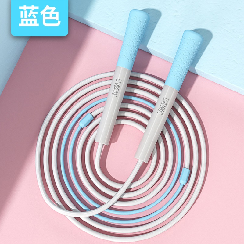 匹克（PEAK）跳绳小学生沙二段式中考竞速跳绳成人儿童跳绳硅胶手柄防滑舒适2.8米可调节 蓝色  天蓝色  