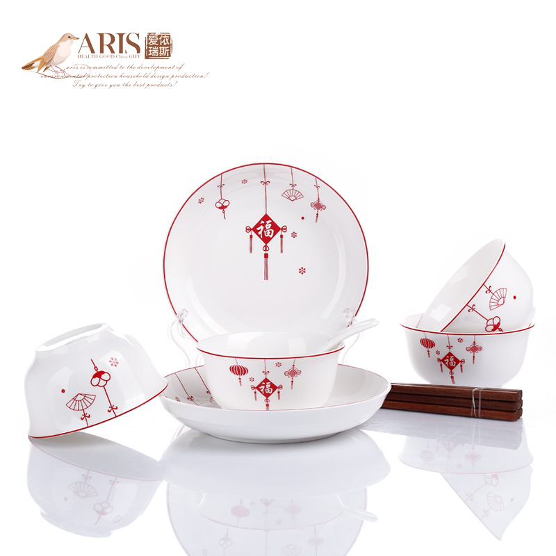 爱依瑞斯ARIS 12头陶瓷餐具组合 福星高照 AS-D1211H     