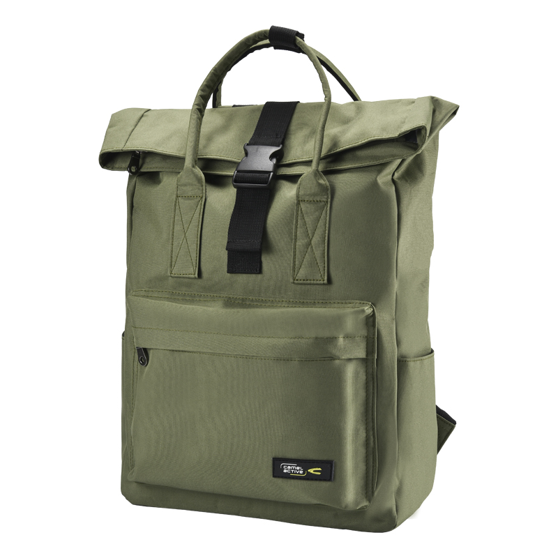 骆驼动感（camel active）慕尼黑-卷盖双肩背包LTC02117  军绿色  