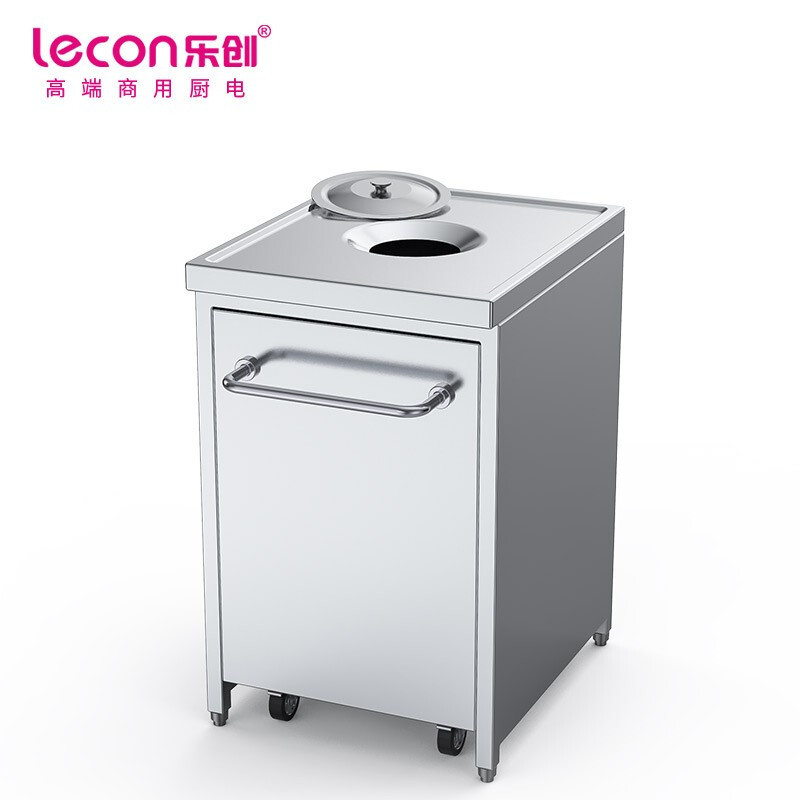 乐创(lecon)商用收残车 不锈钢单孔食堂食物残渣收集台 LC-J-DSC01  不锈钢色  