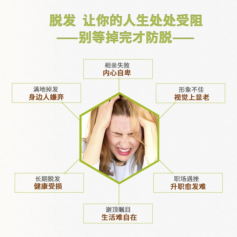 霸王 调理型 防脱洗发液200ml+防脱育发膏60g  浅杉绿  