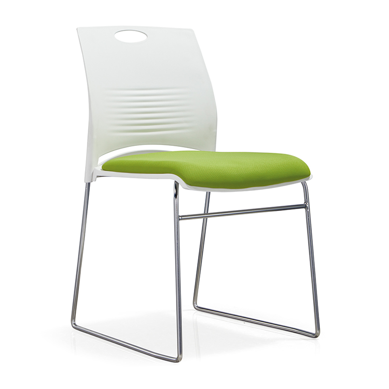 悦山 简约培训椅电脑椅会议椅课桌椅办公椅 白色带绿色软垫  绿色  