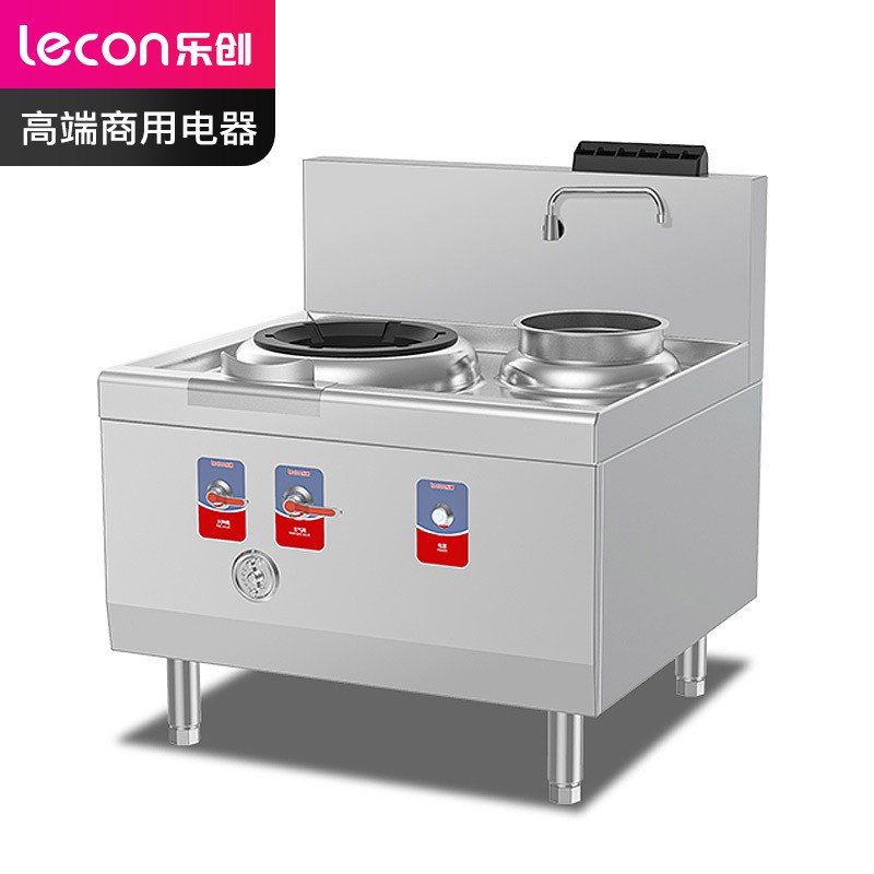 乐创（Lecon）商用燃气单头单尾小炒灶 柴油可选酒店厨房企业燃气灶 LC-J-DTD1  不锈钢色  