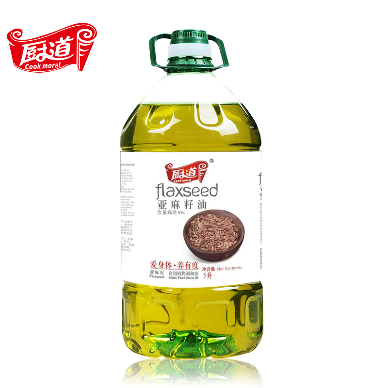 厨道（Cook moral） 亚麻籽食用植物调和油 5L 非转基因炒菜香味道好 混色（单位：瓶）