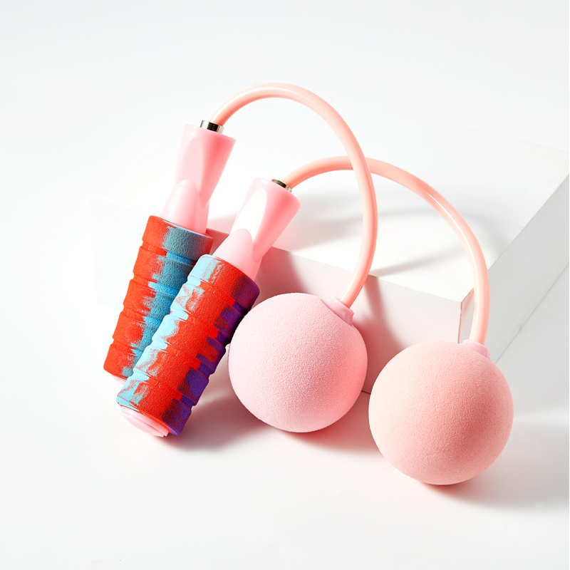 易威斯堡（easysport）大球负重轴承无绳跳绳 ES-CT010 玫瑰红色  茱萸粉  