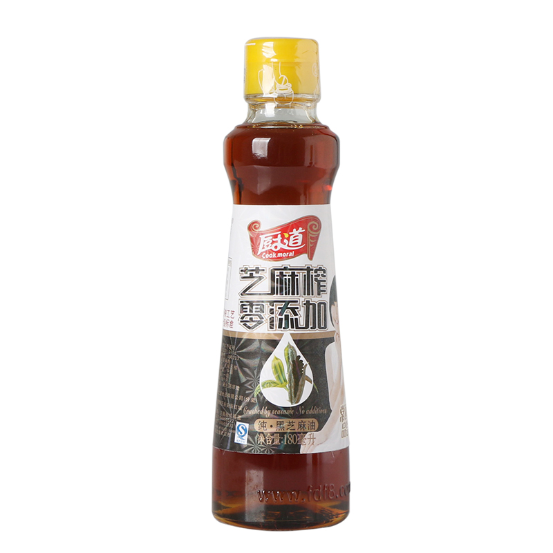 厨道纯黑芝麻油180ml/瓶  黑色  