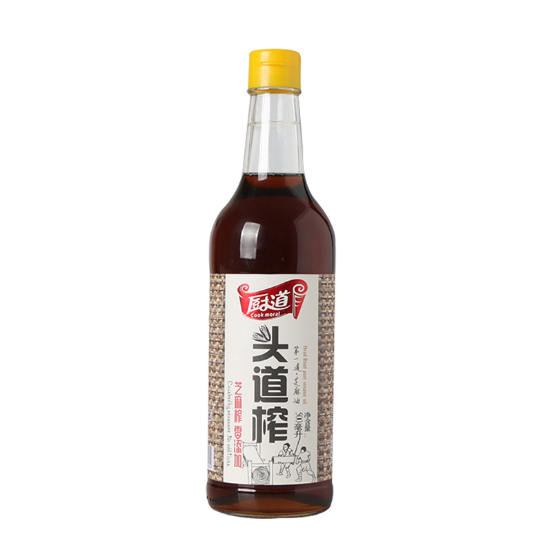 厨道头道榨纯芝麻油500ml/瓶  黑色  