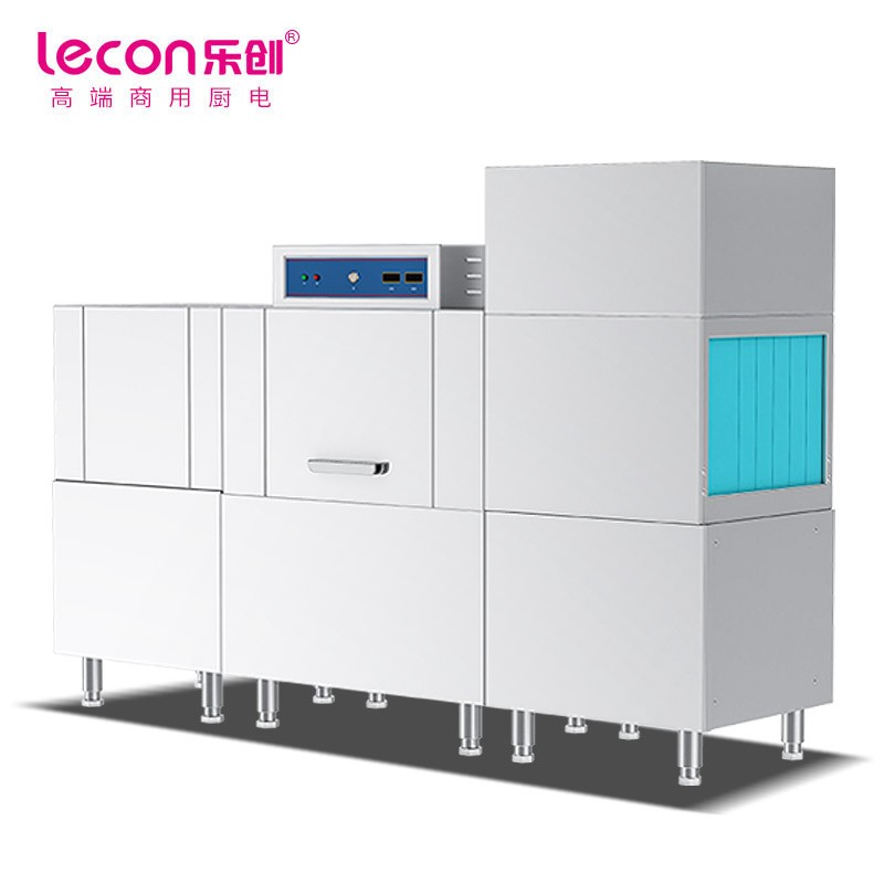 乐创(lecon)洗碗机通道式自动化大型碗机 双缸单喷淋带烘干 LC-J-BD200-2PD（台） 灰色