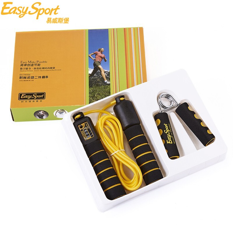 易威斯堡（EasySport）时尚运动2件套B 计数跳绳+握力器 ES-TW202  混色  