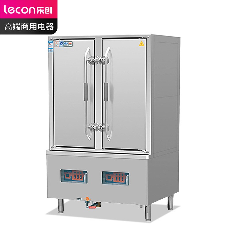 乐创( lecon) 商用海鲜蒸柜 食堂酒店双门电蒸柜 工程款 LC-J-SM36A  不锈钢色  