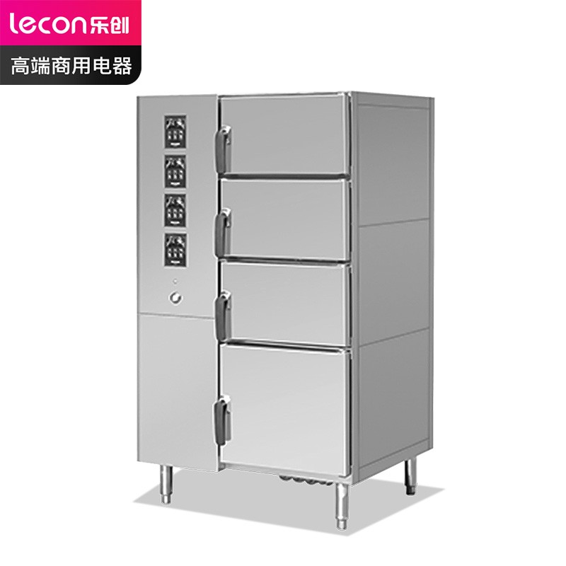 乐创( lecon) 商用多门蒸柜 食堂酒店智能电热四门蒸柜 智能款 LC-J-ZNSMD  不锈钢色  