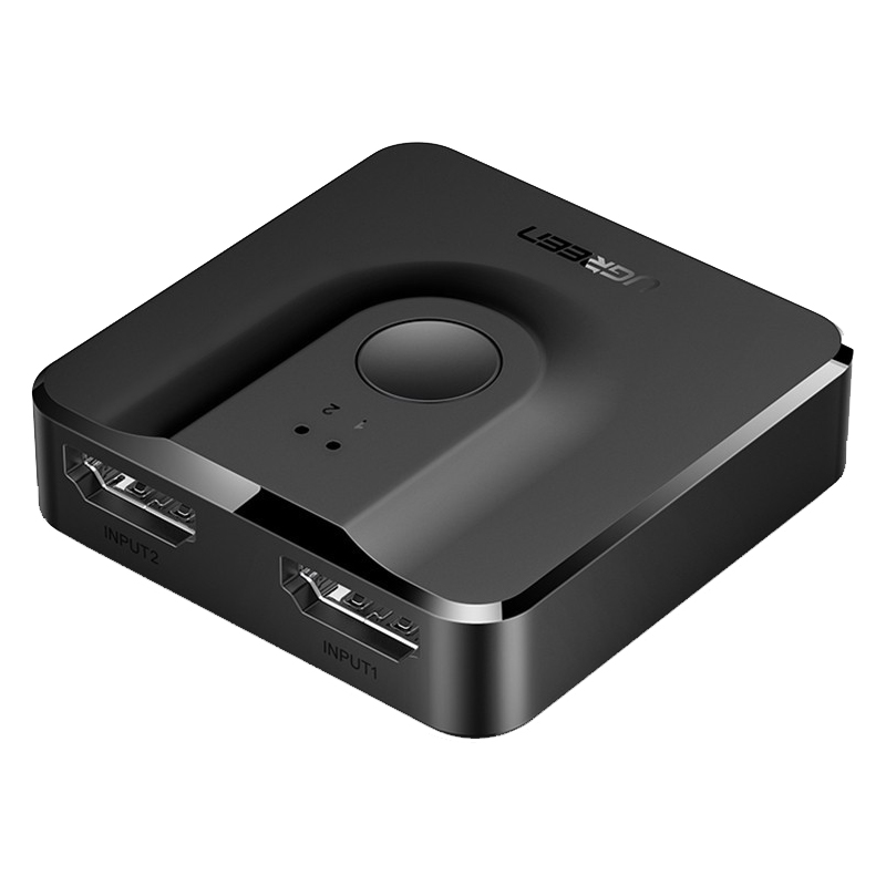 绿联HDMI切换器两2进1出HDMI分配器1分2出高清4K电脑显示器分屏器双向一分二 双向切换器【4K/60Hz】 50966  黑色  