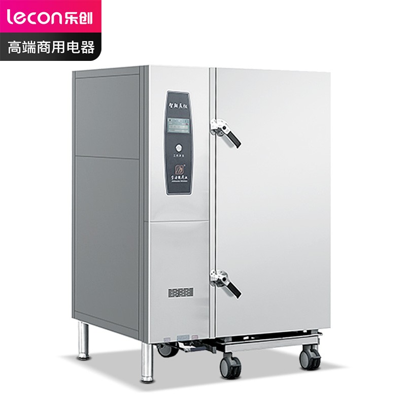 乐创( lecon) 商用蒸柜 食堂酒店24盘单门蒸箱 全预混式蒸房 LC-J-ZNZF24  不锈钢色  