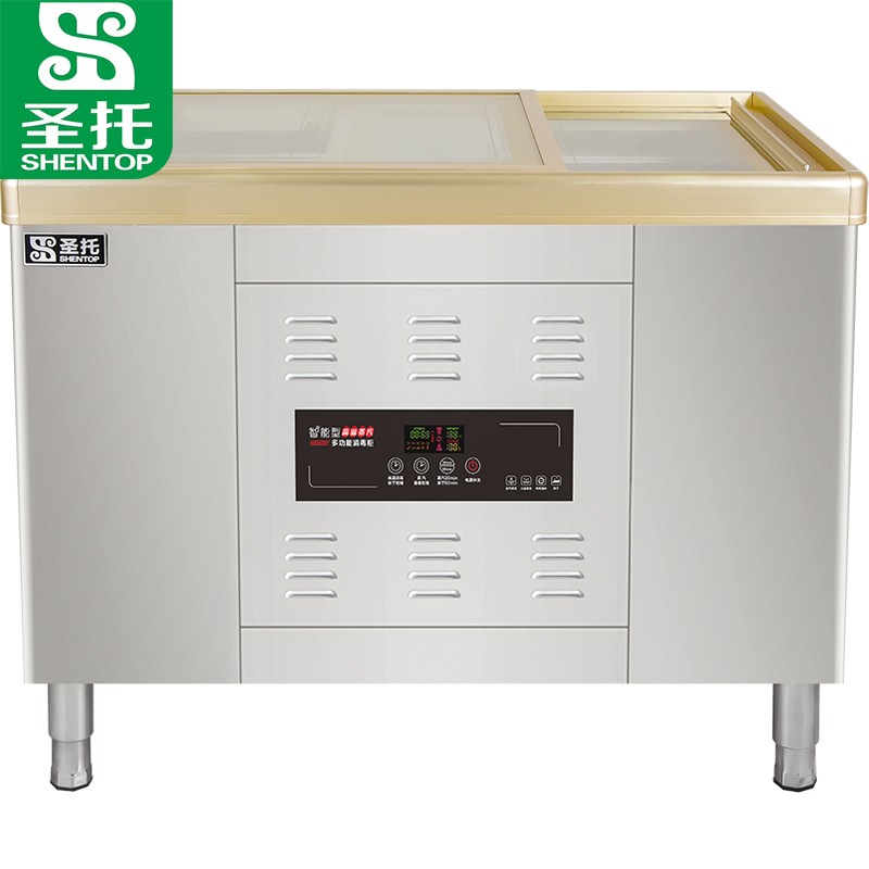 圣托（Shentop）卧式电热蒸汽消毒柜 热风循环高温餐具烘干柜 酒店饭店不锈钢消毒碗柜 QTD900-Q15  不锈钢色  