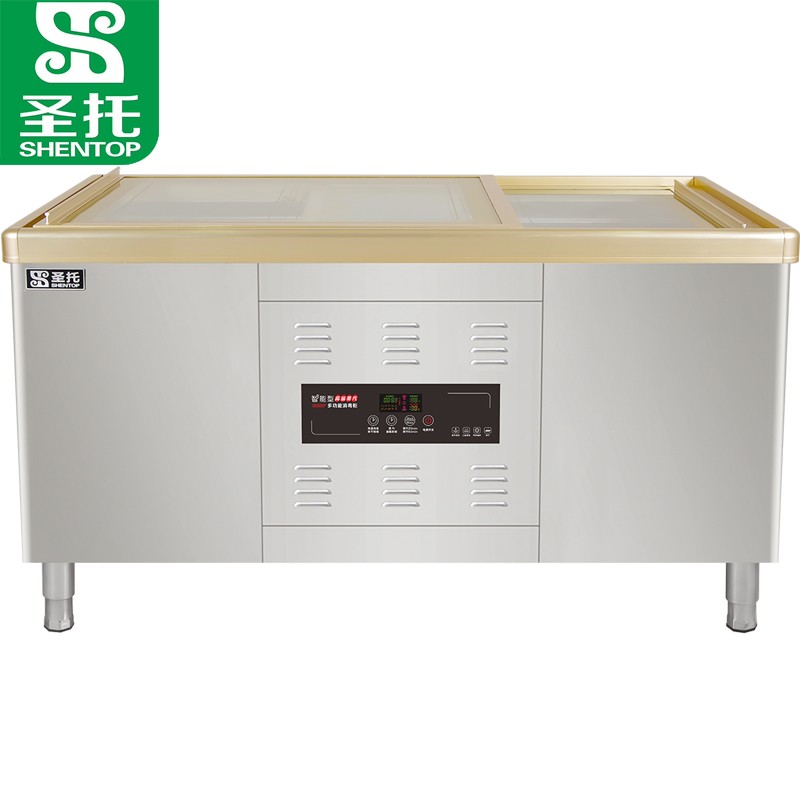 圣托（Shentop）高温蒸汽烘干消毒柜商用 热风循环消毒碗柜 酒店饭店卧式推门消毒机 QTD1800-Q18  不锈钢色  