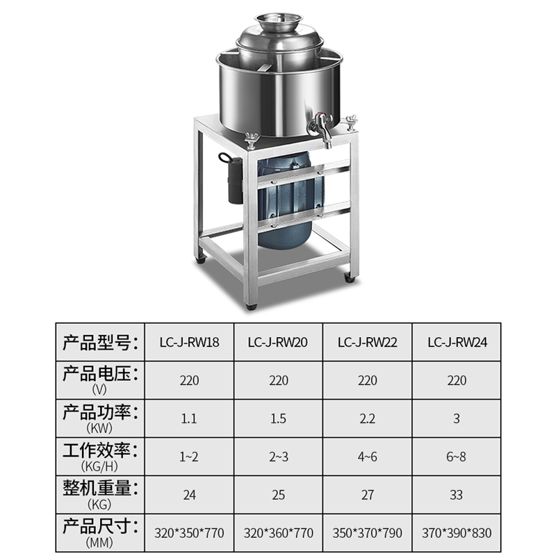 乐创(lecon) 商用肉丸打浆机搅拌机肉泥机 3KG/H LC-J-RW20  银色  