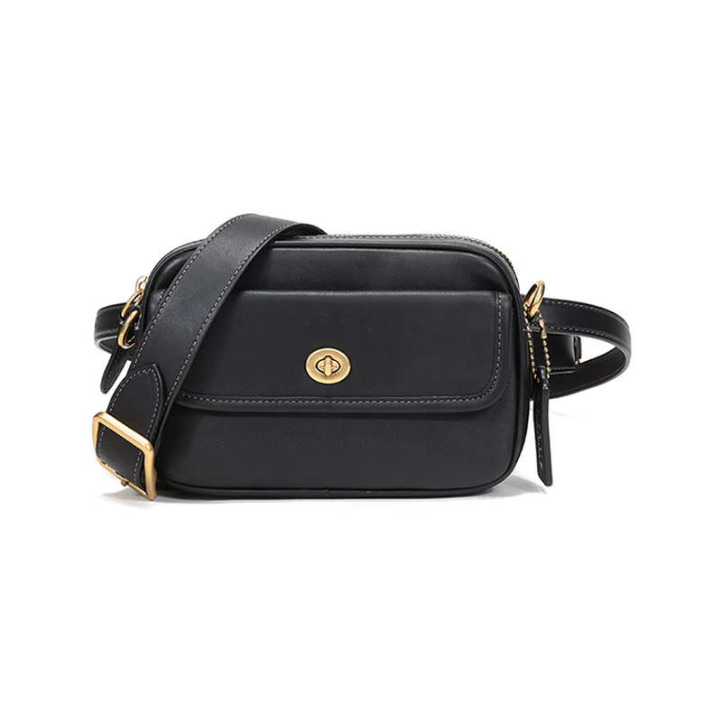 Coach 蔻驰 女士皮革胸包斜挎包 Z11100486709  黑色  