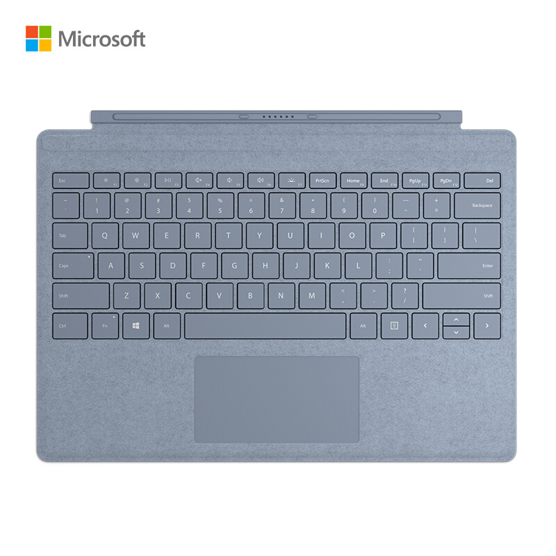 微软Surface Pro磁吸键盘盖 商用 冰晶蓝 Alcantara材质 类软毛皮手感 适用于Surface Pro7/7+产品  蓝色  