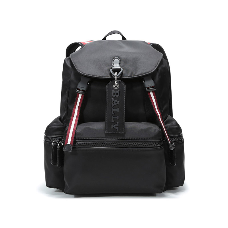 Bally 巴利男士纹织物双肩包电脑包  Z11100325217  黑色  