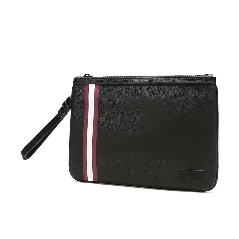 Bally 巴利 男士黑红白条纹手拿包 Z11100299427（单位：个） 黑色