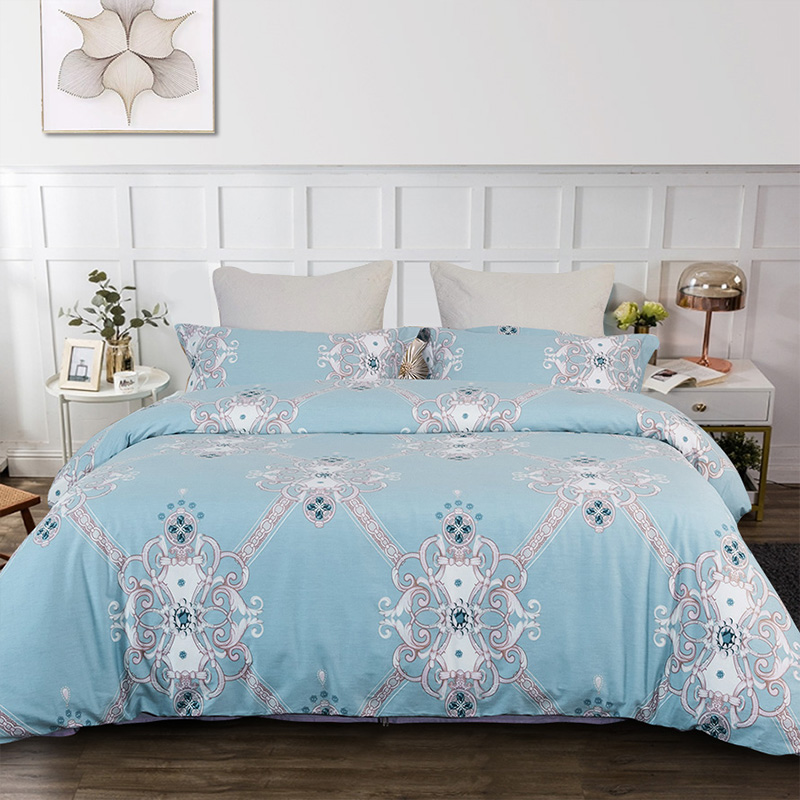 乔德家纺精梳棉四件套-奥斯顿JDYH2002/200*230  水蓝色  