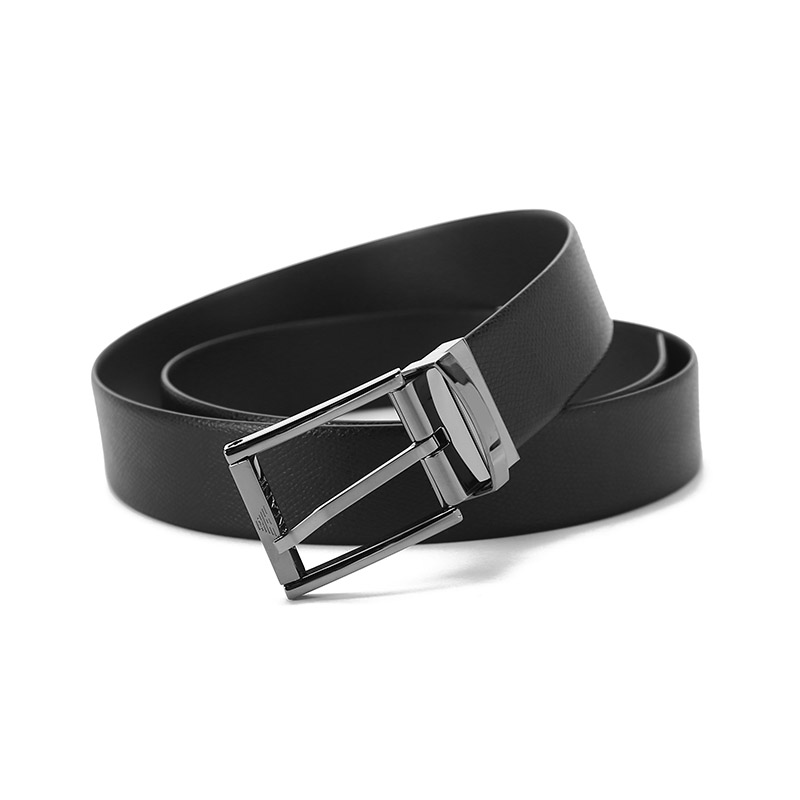 Emporio Armani 阿玛尼男士针扣式双面皮带 Z11100567314（单位：条） 黑色咖色