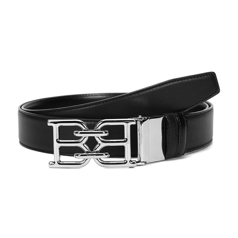 Bally 巴利男士皮质板扣式双面皮带腰带 Z11100472514  黑色  