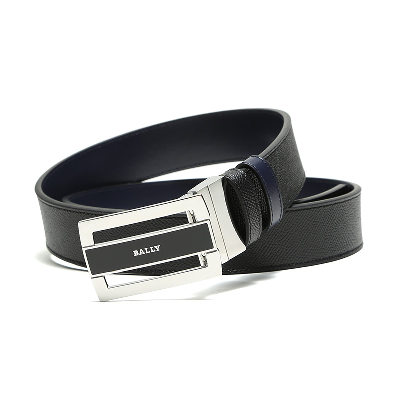 Bally 巴利男士牛皮板扣式双面皮带腰带 Z11100347617（单位：条） 黑色墨蓝色