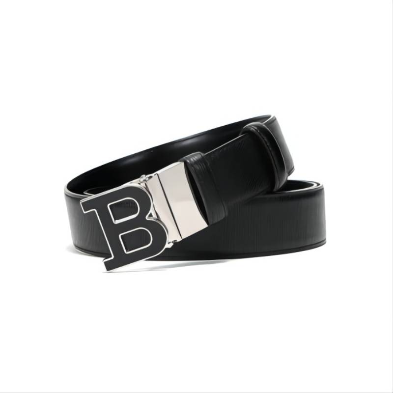 Bally 巴利男士皮质板扣式双面皮带 Z11100328861  黑色  