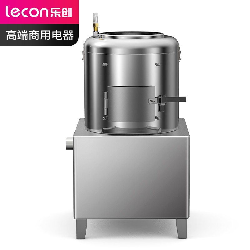 乐创(lecon) 商用土豆脱皮机 30KG不锈钢马铃薯去皮机一体机 LC-J-PP30  银色  