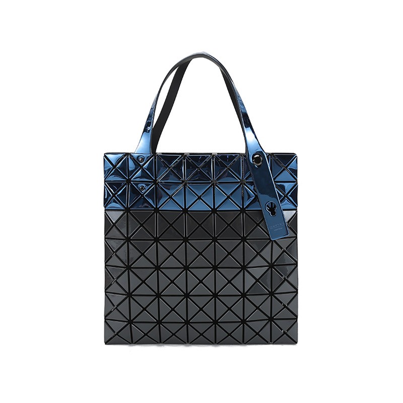 BaoBao Issey Miyake 三宅一生女士PVC七格手提单肩包Z11100562948/个 石墨灰金属蓝拼色