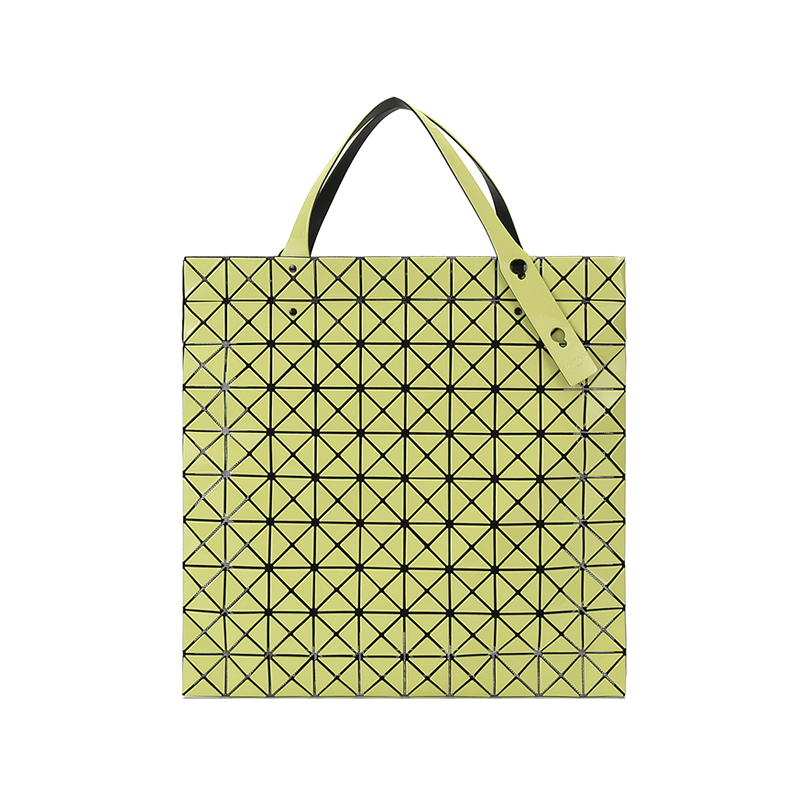 BaoBao Issey Miyake 三宅一生女士PVC十格手提单肩包Z11100537767/个 黄绿色