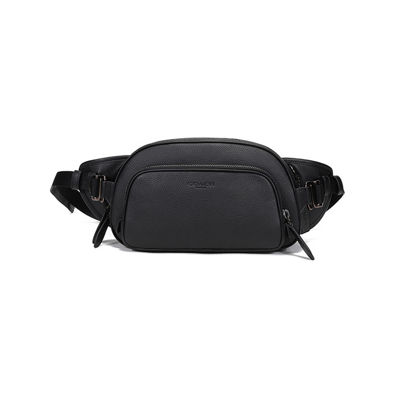 Coach 蔻驰男士专柜款HITCH系列皮革胸包斜挎包腰包黑色Z11100482642（单位：个） 黑色