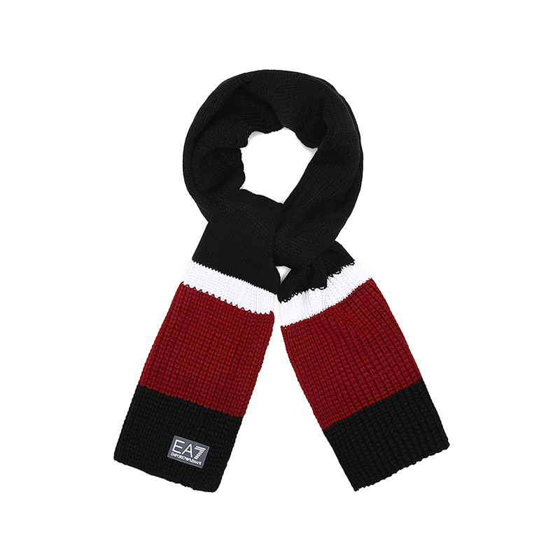 EA7 阿玛尼 男士腈纶保暖围巾（黑/白/红) Z11100579965（单位：条） 混色