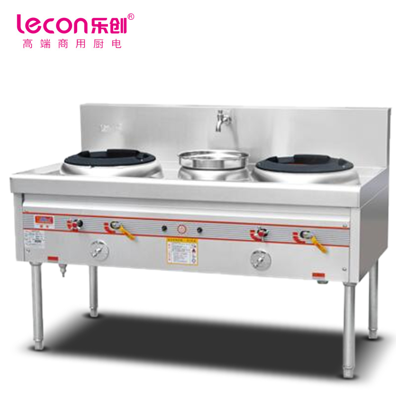 乐创（lecon）商用大锅灶燃气201材质单位酒店学校食堂单头电磁炉灶天然液化气可定制工程 LC-J-XC01  银色  