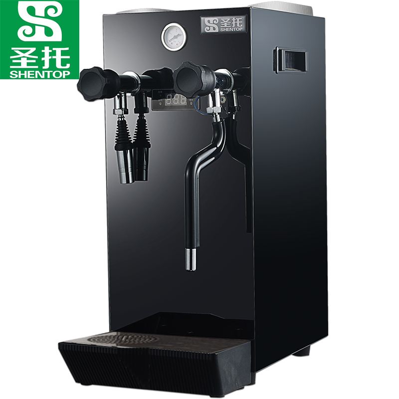 圣托（Shentop）蒸汽开水机商用全自动 不锈钢电热开水器奶茶店设备 咖啡店萃茶奶泡机 STK-Q8  黑色  