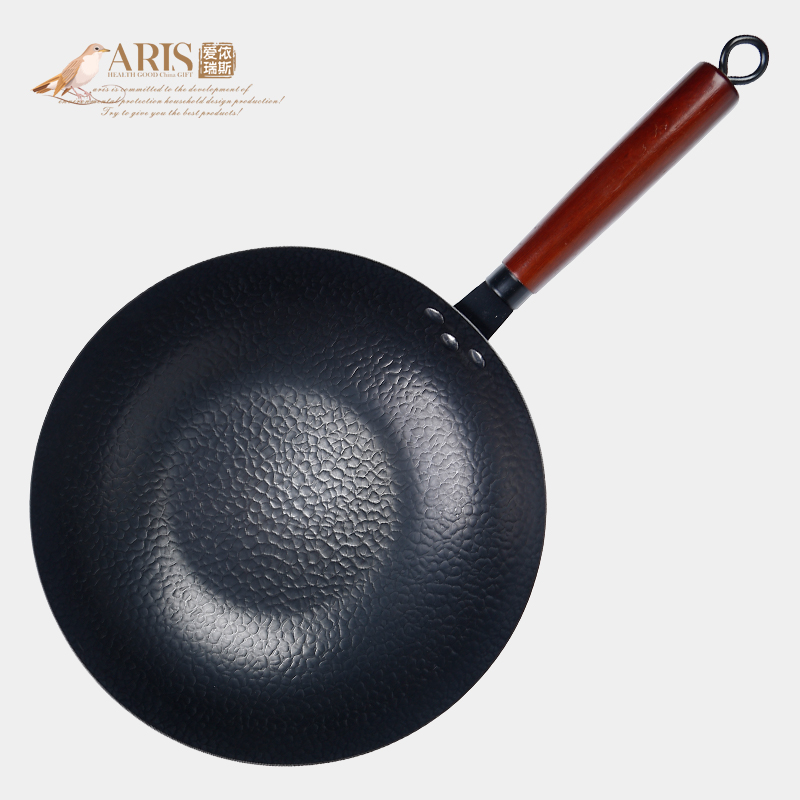 爱依瑞斯ARIS 精铁手打炒锅直径30cm AG-C30FA无锅盖 黑色
