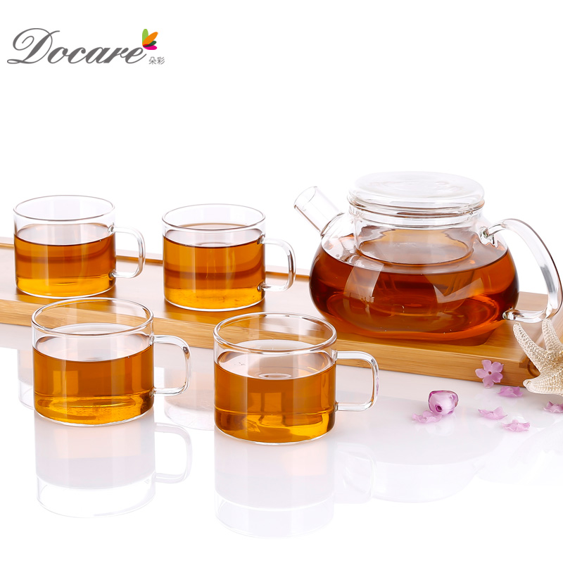 朵彩 docare 耐热玻璃茶具套装组合 DC-C502A（1壶4杯）  