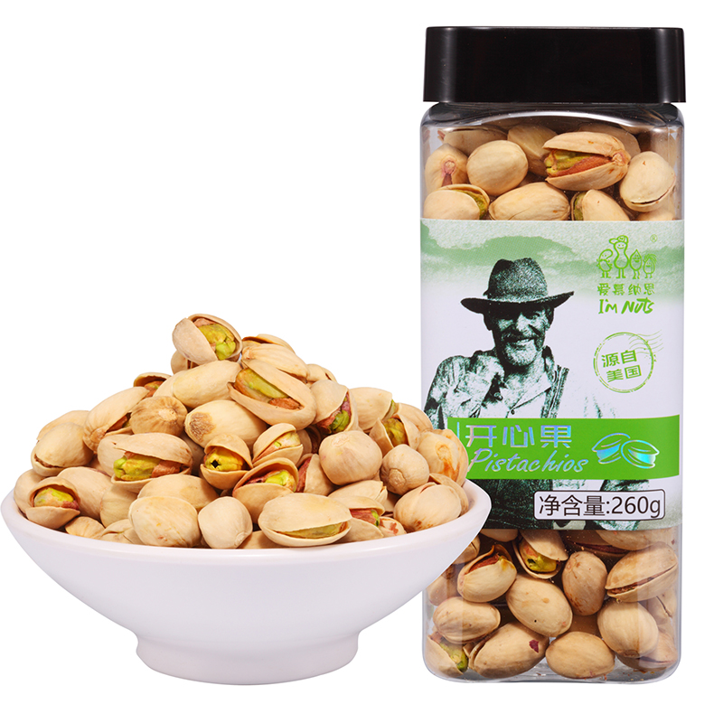 爱慕纳思I`mnuts网红零食美国罐装开心果260克  红色  